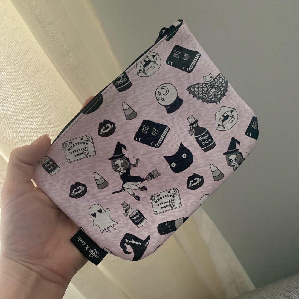Valfe X Ipsy pink Halloween makeup pouch